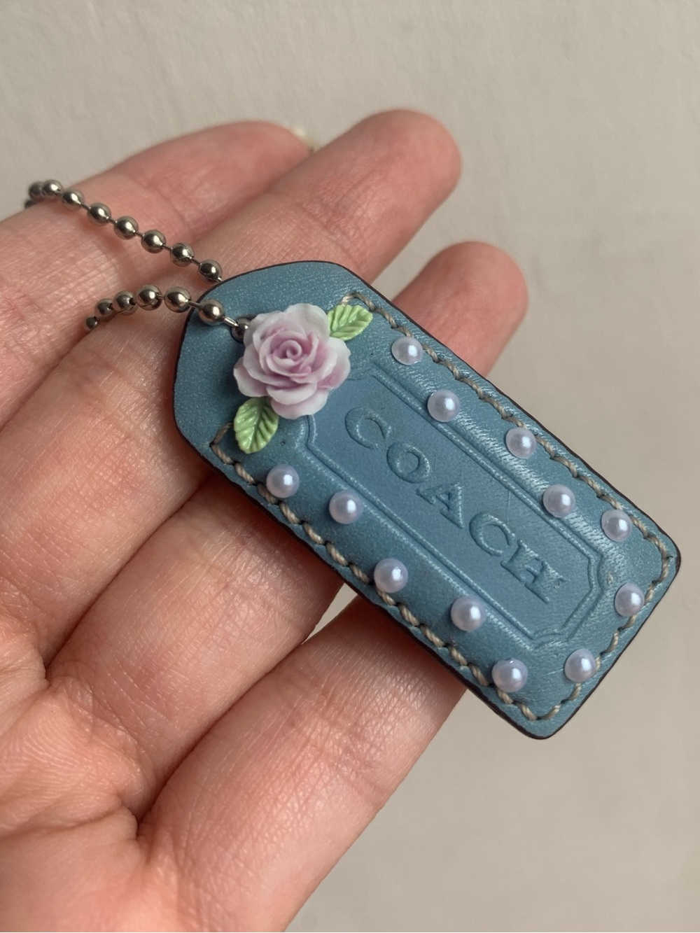 Coach Y2K Blue Leather HangTag
